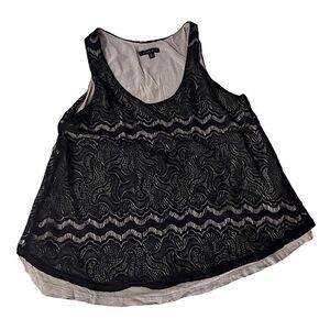 black gold Black Lace Layered Tank Medium